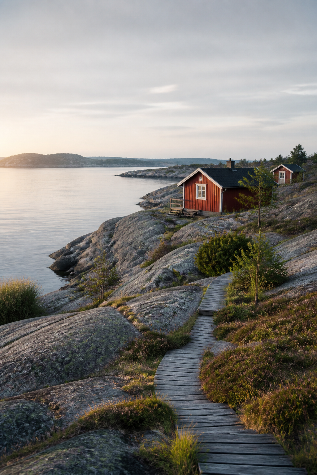 Swedish archipelago cabins and coastal landscape